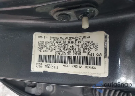 2013 Toyota Corolla Le z USA, uszkodzony, nr VIN 5YFBU4EE6DP192299